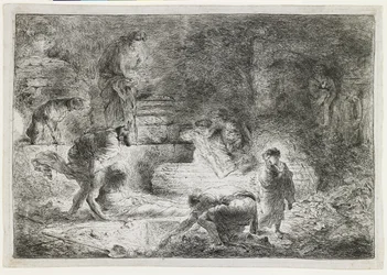 Tobías enterrando a los muertos, c. 1650